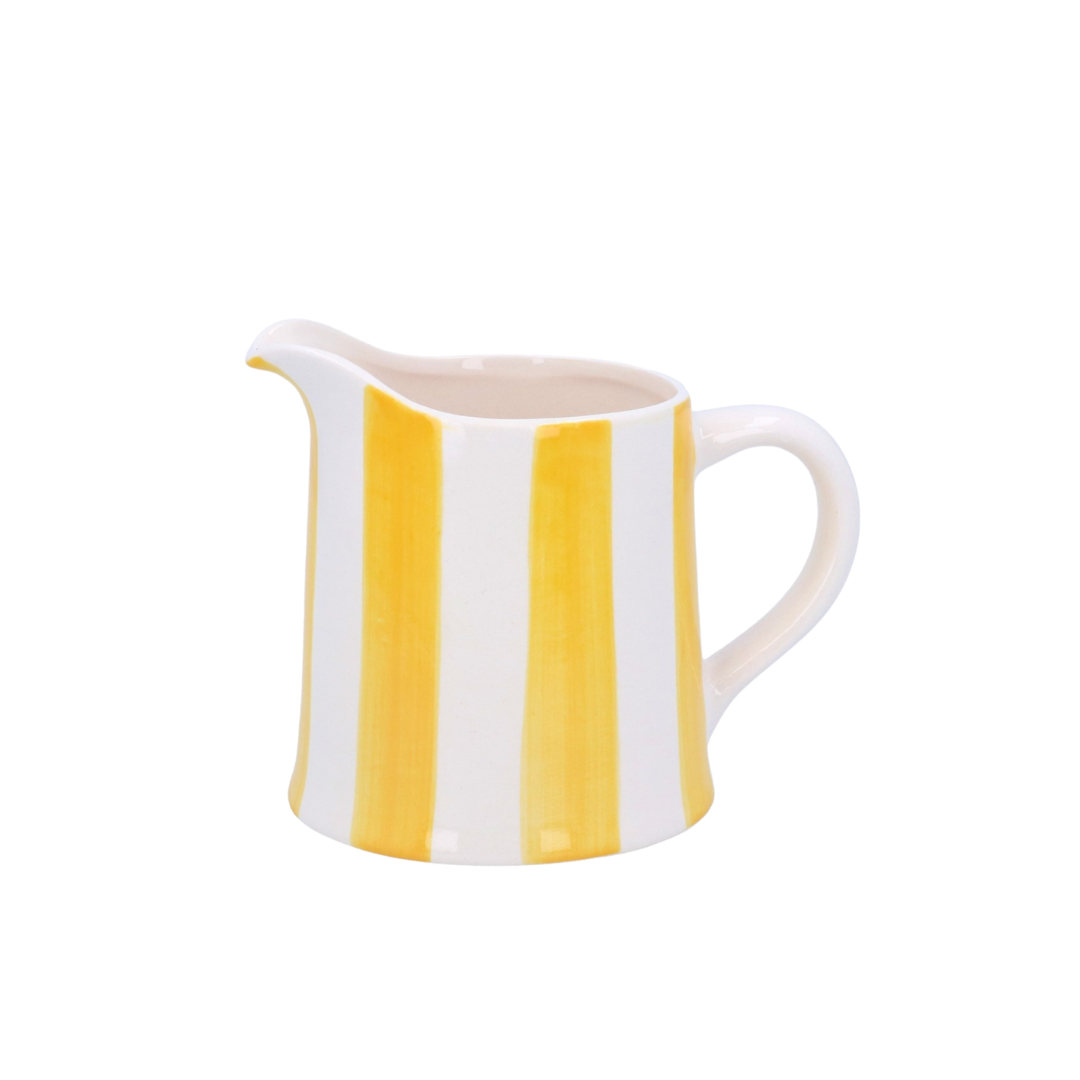 Yelllow Stripe Ceramic Creamer Jug