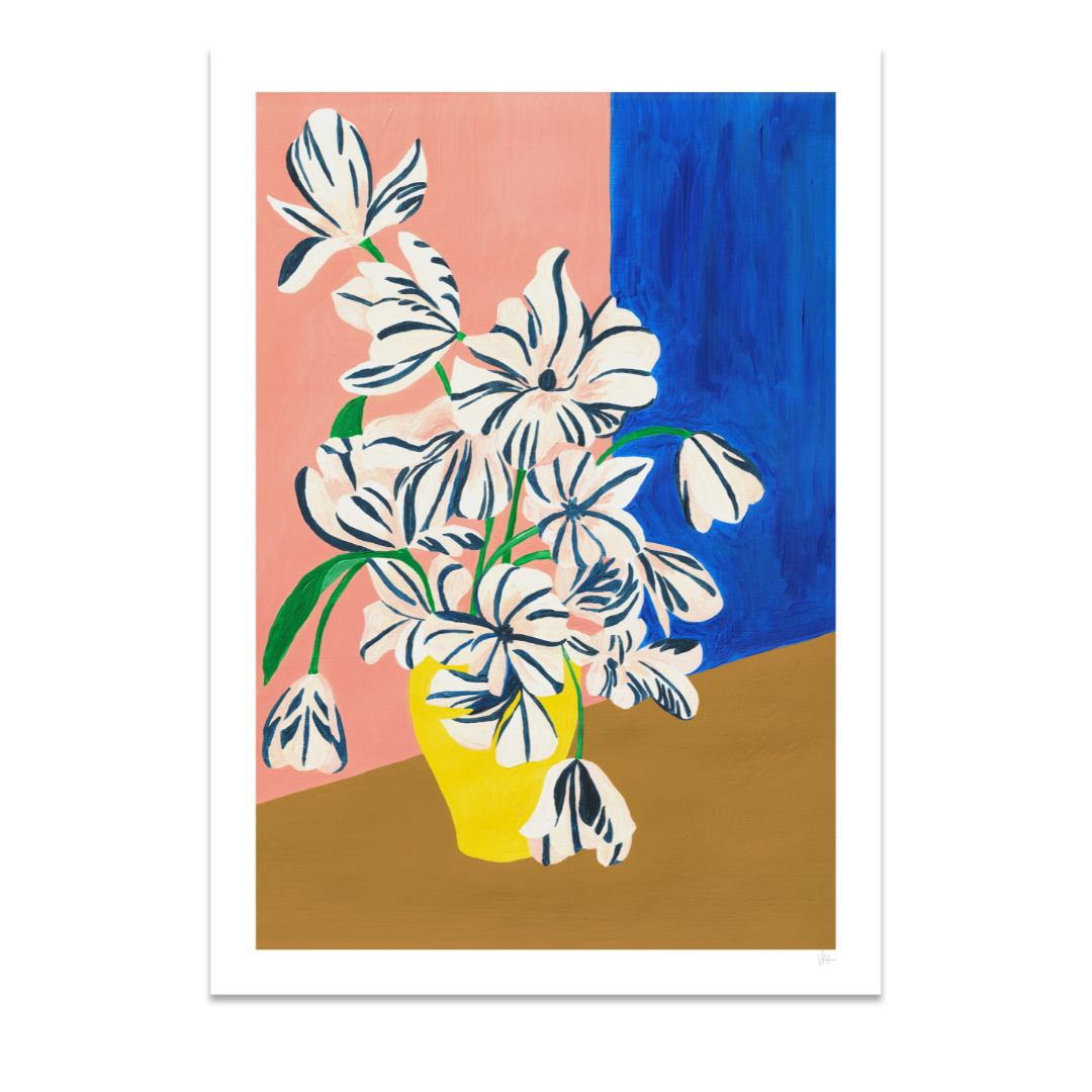 Striped Flower Print
