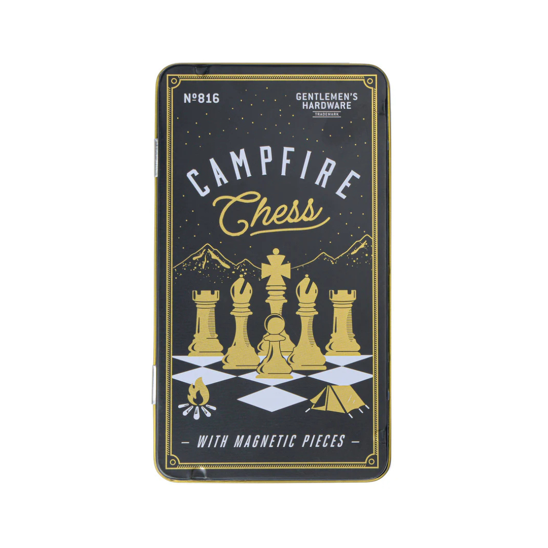Magnetic Travel Chess Set – Compact chess game with magnetic pieces in a durable tin case, perfect for travel, road trips, and on-the-go play.