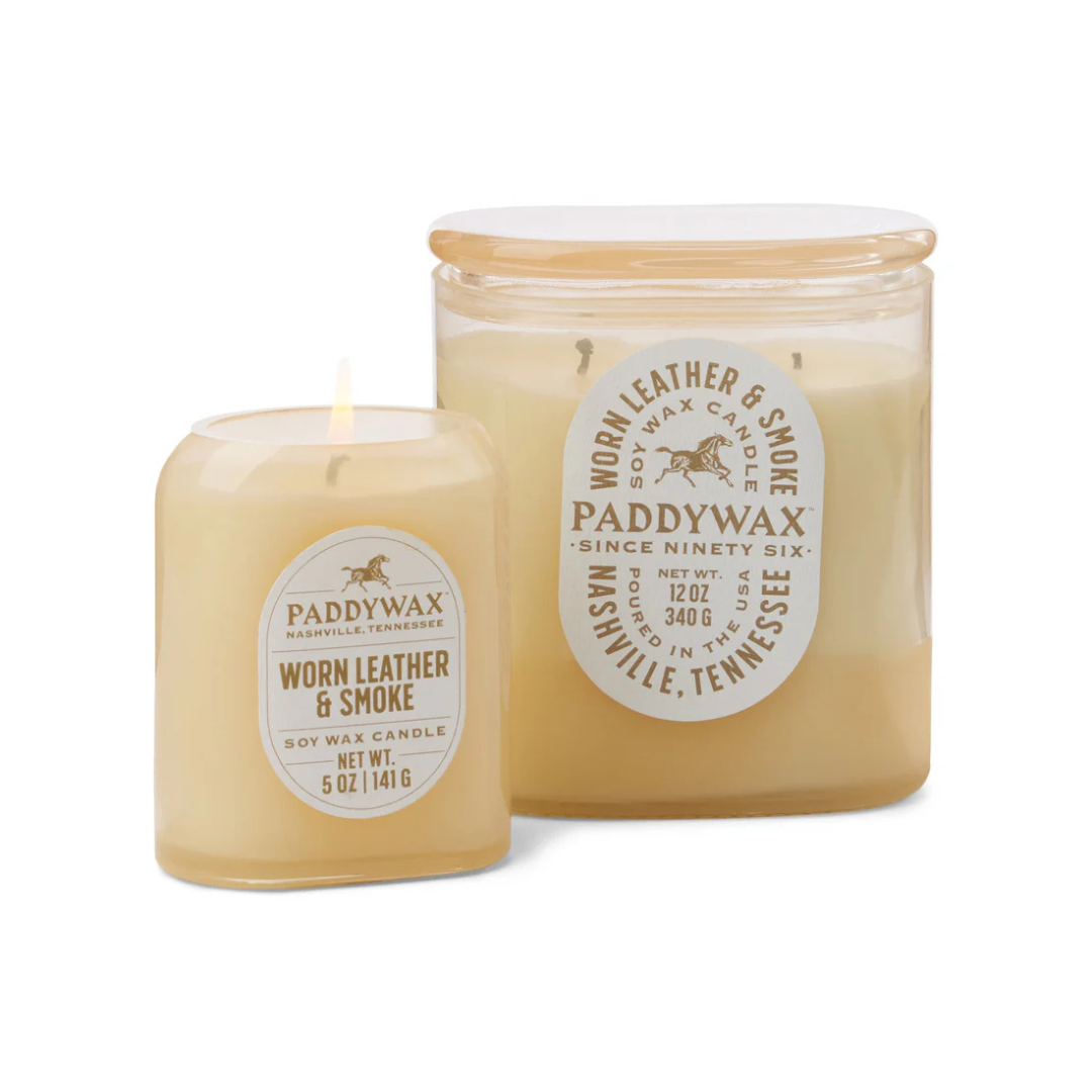 Worn Leather & Smoke Glass Soy Wax Candle