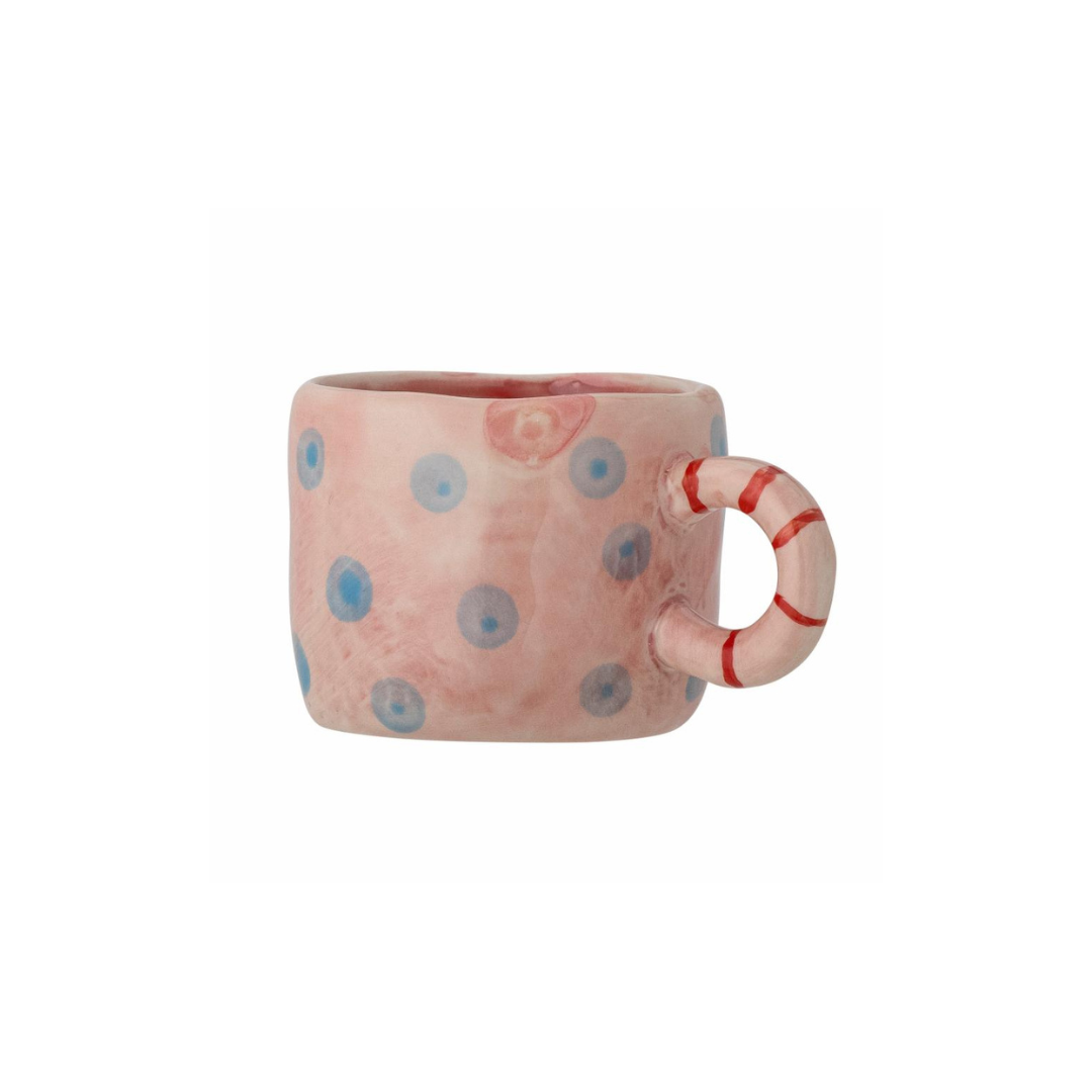 Mini Cup Rose & Blue Dots