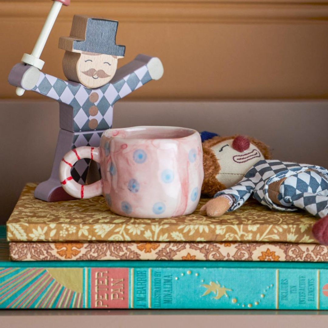 Mini Cup Rose & Blue Dots