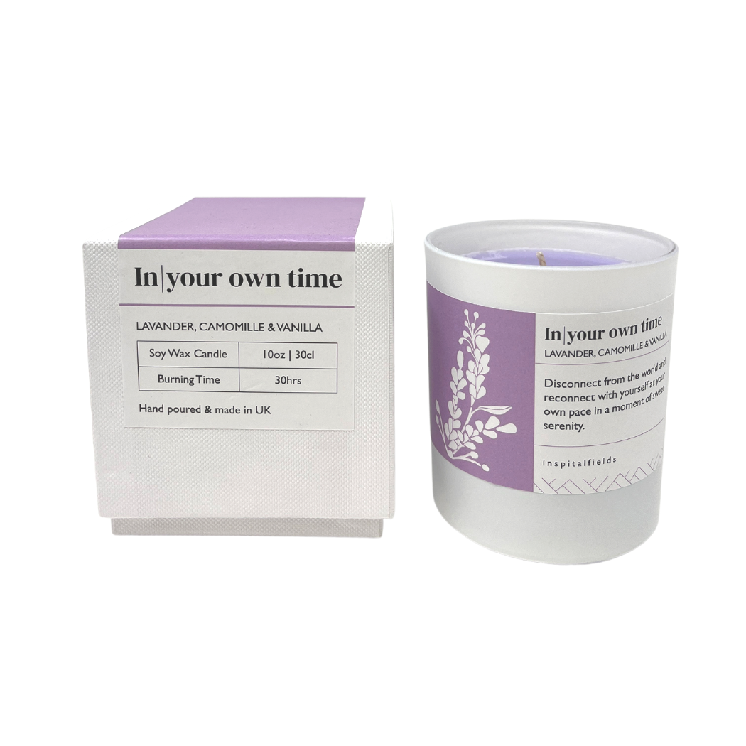 In Your Own Time | Lavander, Camomille & Vanilla Tinted Soy Wax Candle