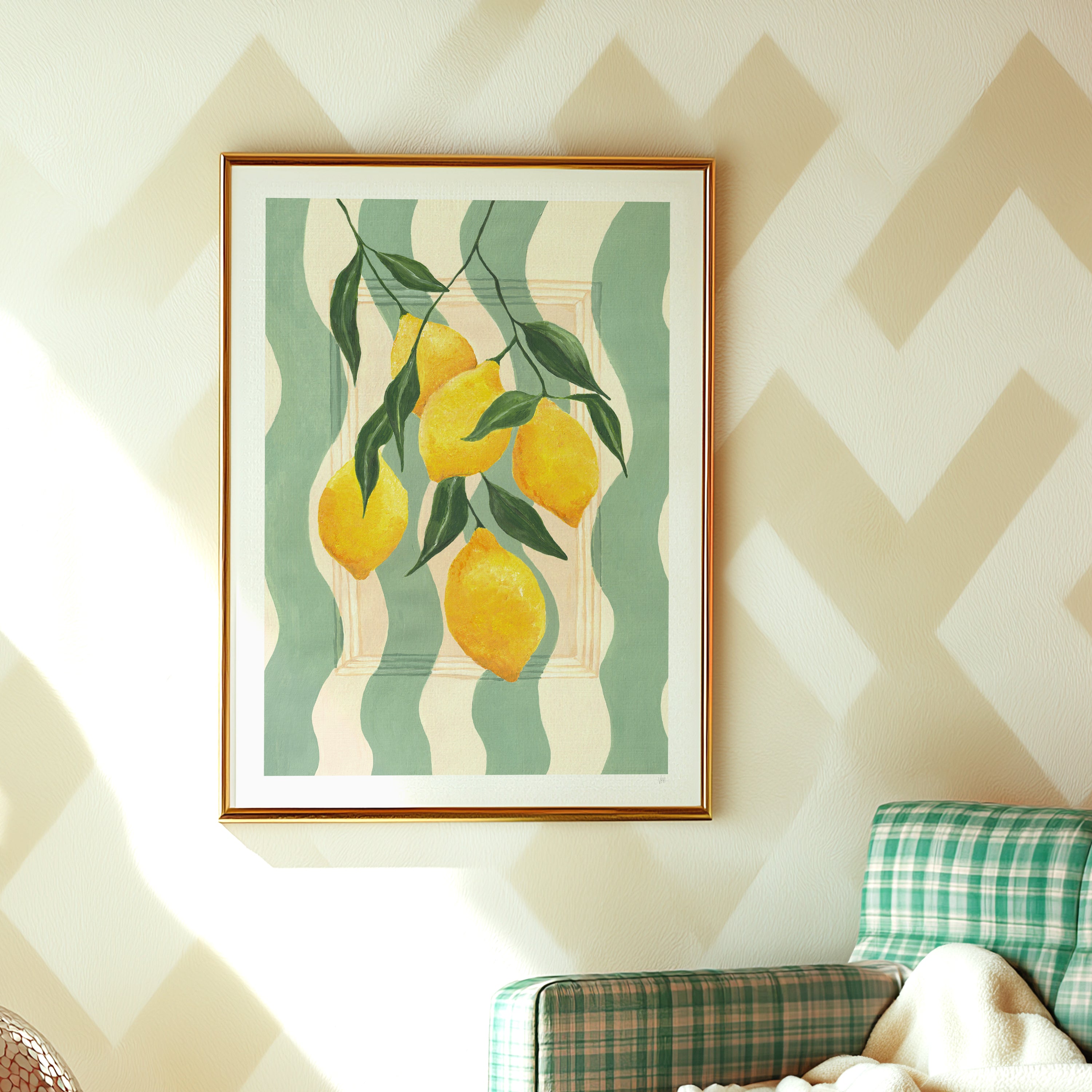 Handpainted Lemons Kitchen Print