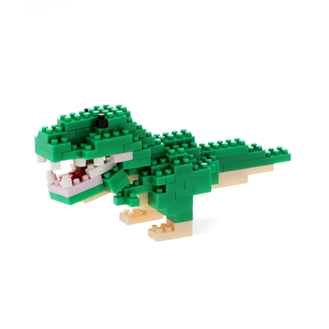 DIY Model Brick Building Kit green Green Tyrannosaurus, 128-piece mini dinosaur model, educational building toy for children aged 6+, creative brick construction