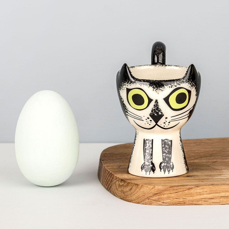 Black &amp; White Cat Egg Cup