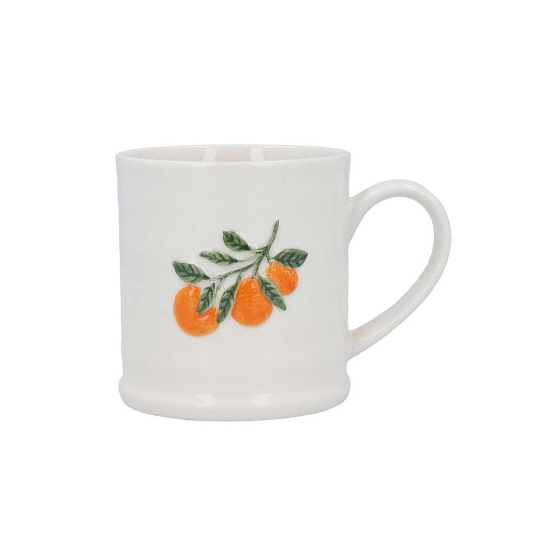 orange Branch Stoneware Mug