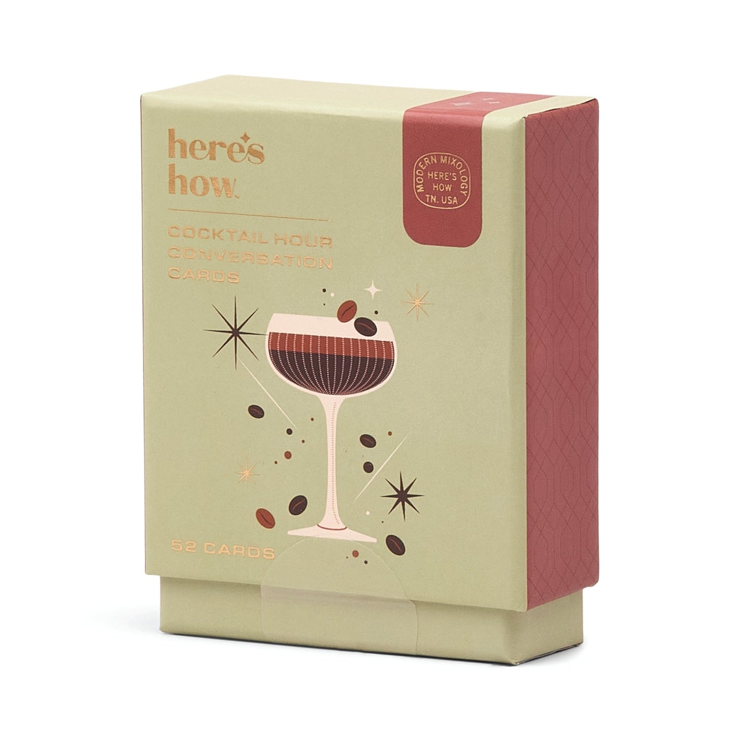 Cocktail Hour Conversation Cards deck in sleek cocktail-themed packaging