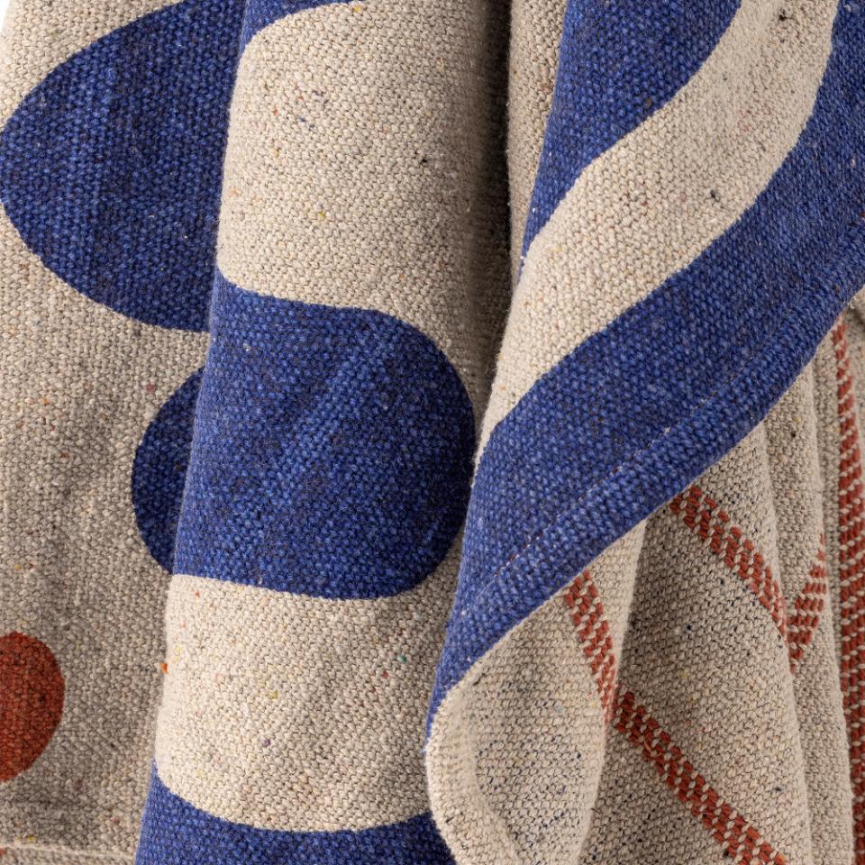 Eviaya Blue Throw Recycled Cotton