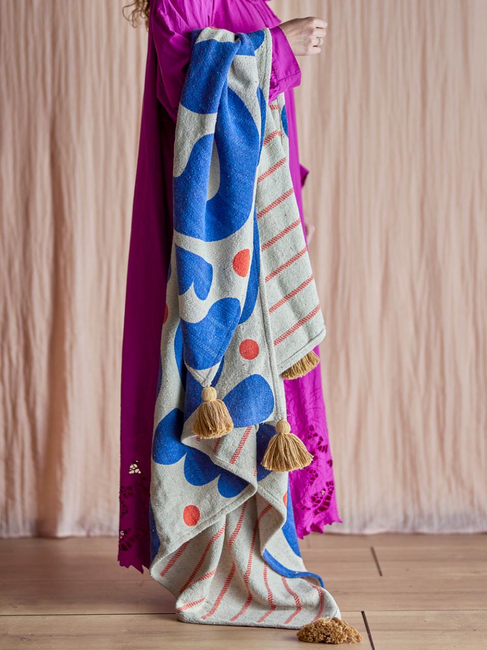 Eviaya Blue Throw Recycled Cotton