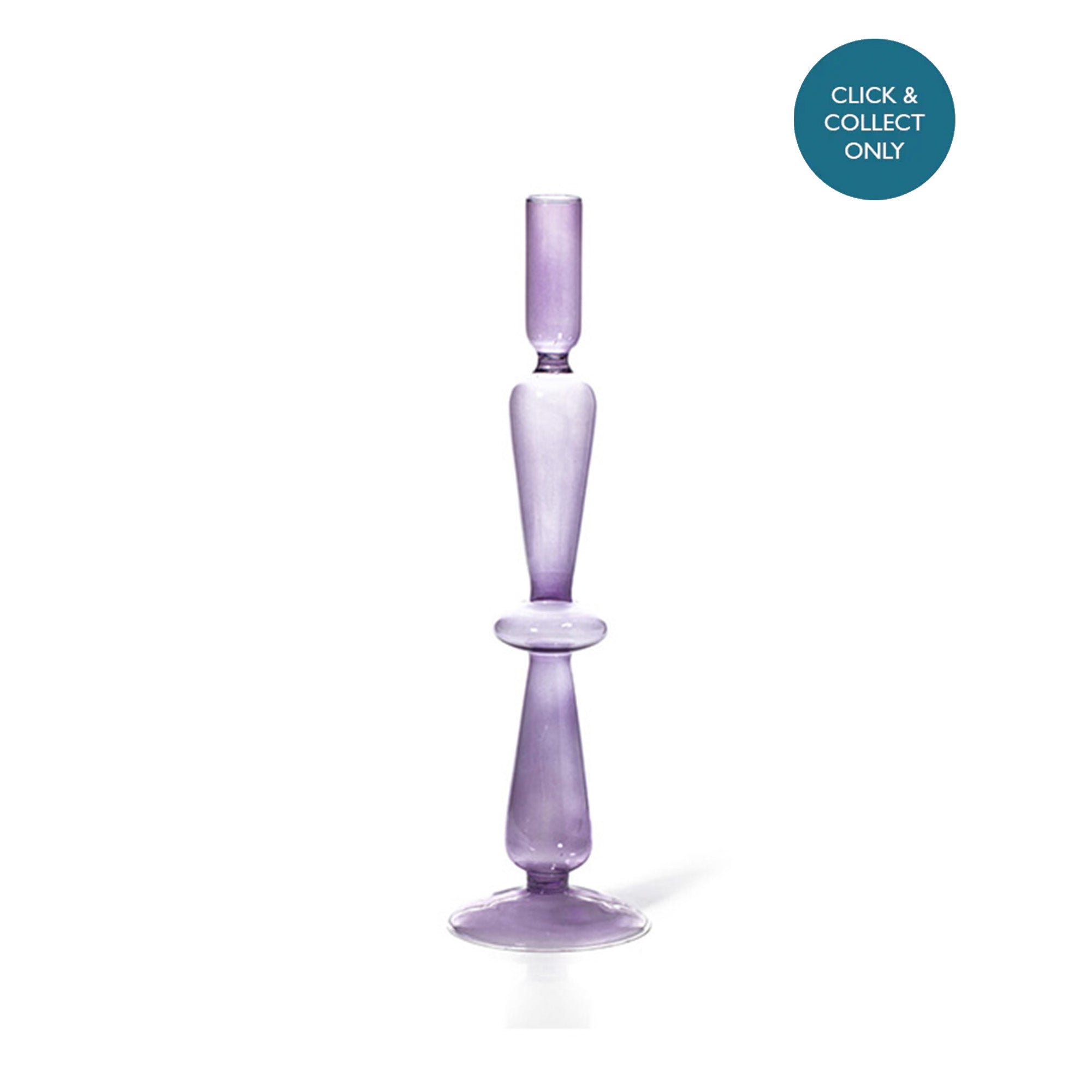 Glass Taper Candle Holder in Lilac