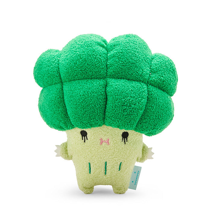 Plush toy shaped like a broccoli on a white background