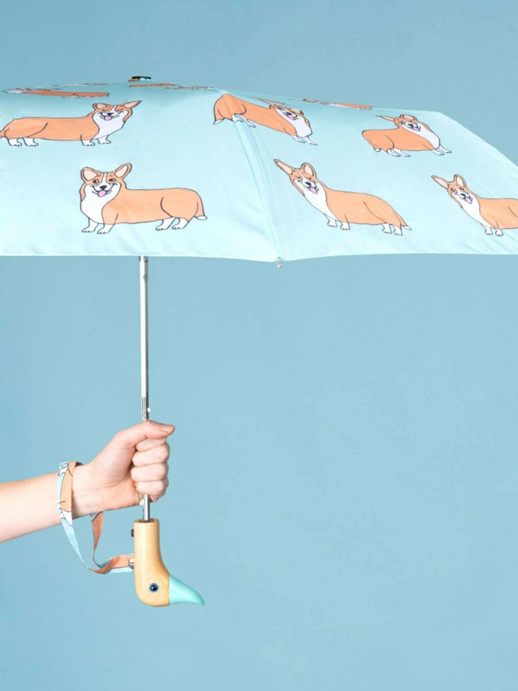 Corgi Mint Duck Compact Umbrella