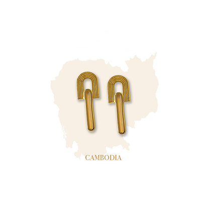 Cambodia Gold Rainbow Stud Earrings