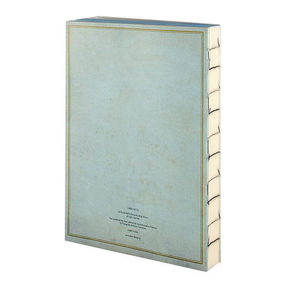 Back view of Les Fleur Du Mal Handmade Notebook, from the Libri Muti Collection, with soft cover and hand-coloured slice, crafted in Florence, Italy.