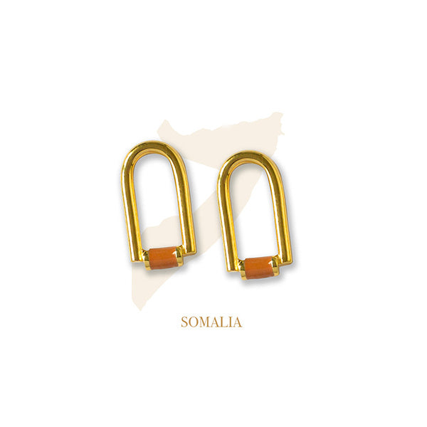 Somalia Contemporary Enamel Arch Stud Earrings