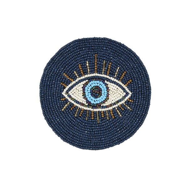 Glass Beads Blue Eye Coaster - Set of 4