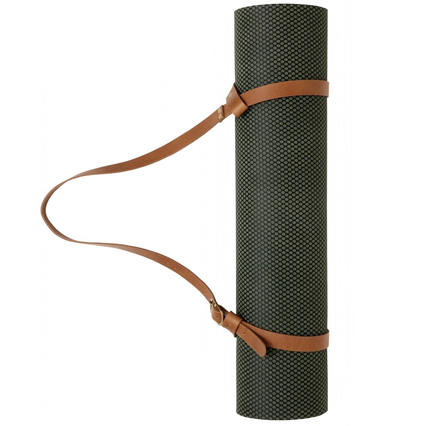 Brown Leather Strap For Yoga Mat