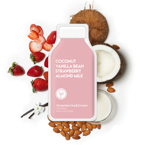 Coconut Vanilla Bean Strawberry Almond Milk Soothing Raw juice Mask