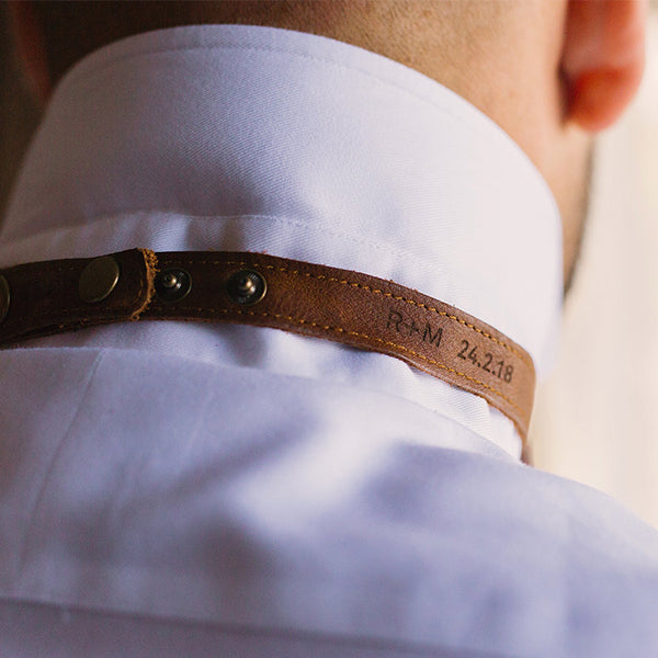 Brown Leather Bow Tie