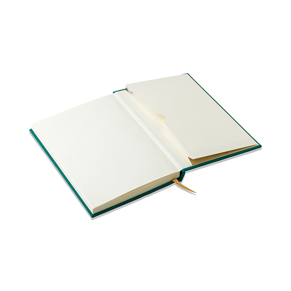 Hard Cover Suede Journal - Green & Gold Linear Block
