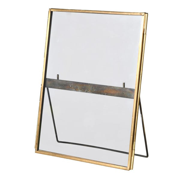 Side view of a Large Brass Photoframe showing its sleek, modern profile and polished brass finish"