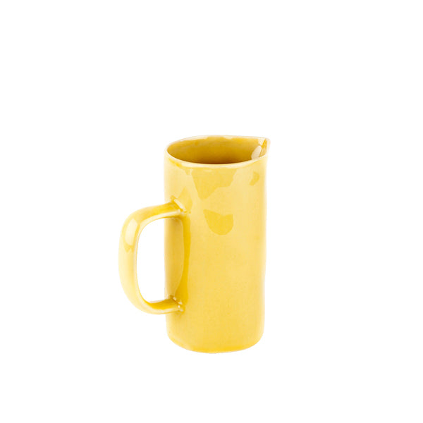 Small Yellow Hand Painted Stoneware Jug