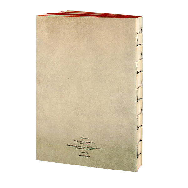 Back view of The Jungle Book Handmade Notebook, from the Libri Muti Collection, with soft cover and hand-coloured slice, crafted in Florence, Italy.