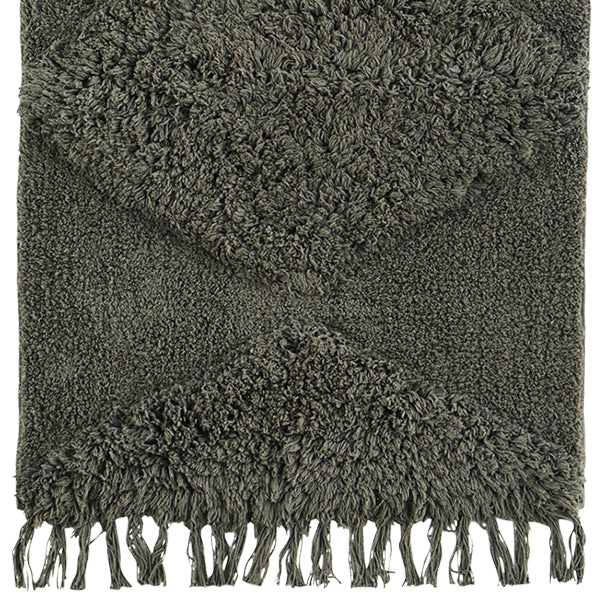 Grey Cotton Bath Mat Rug