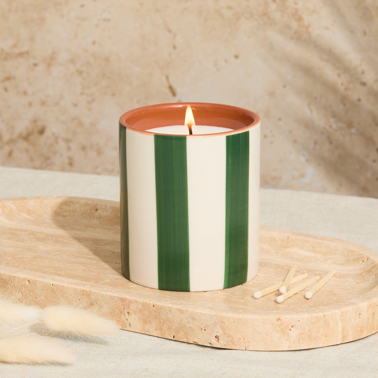 Marrakesh Olive Strioped Candle
