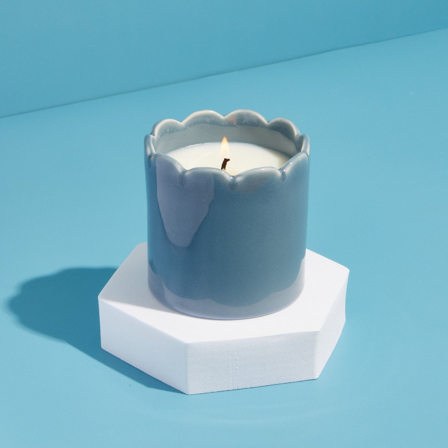 Sky Blue Candle - Amber &amp; Bergamot