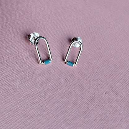 Somalia Contemporary Enamel Arch Stud Earrings