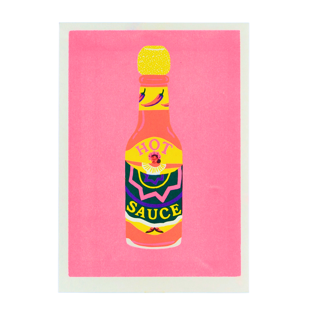 Pink Hot Sauce A4 Print