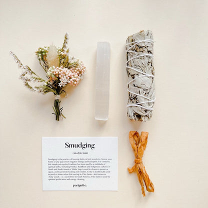 White Sage, Selenite &amp; Dried Flowers