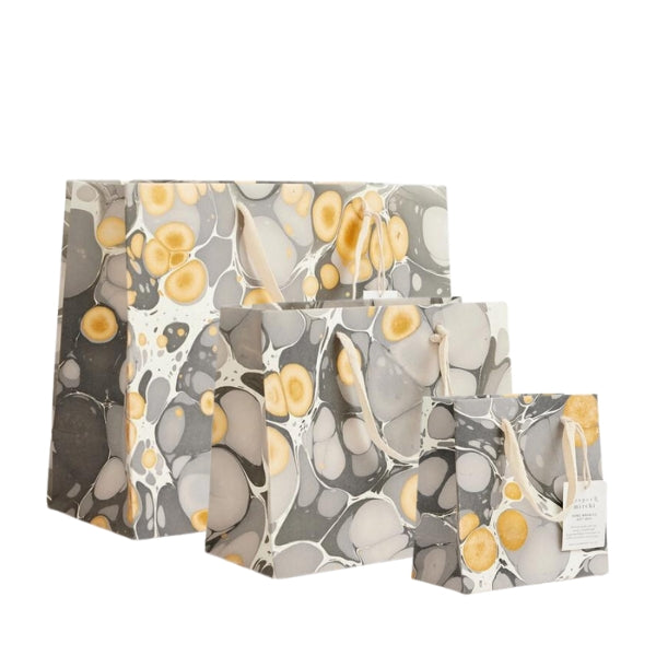 Grey Hand Marbled Luxury Gift Bag