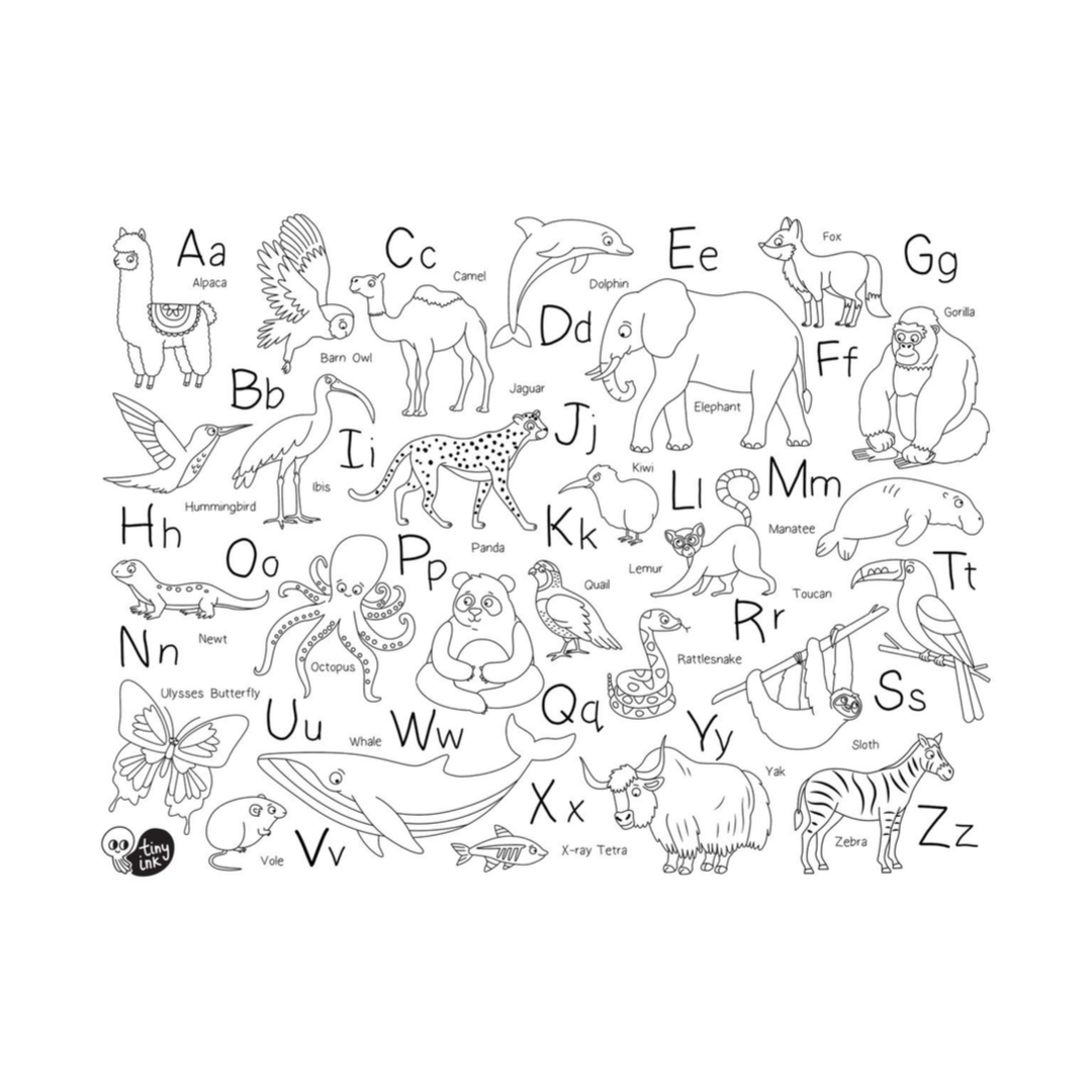 Animal A-Z Silicone Colouring Mat