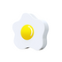 Ceramic Egg Vase with glossy white base and yellow yolk center standing on a white background