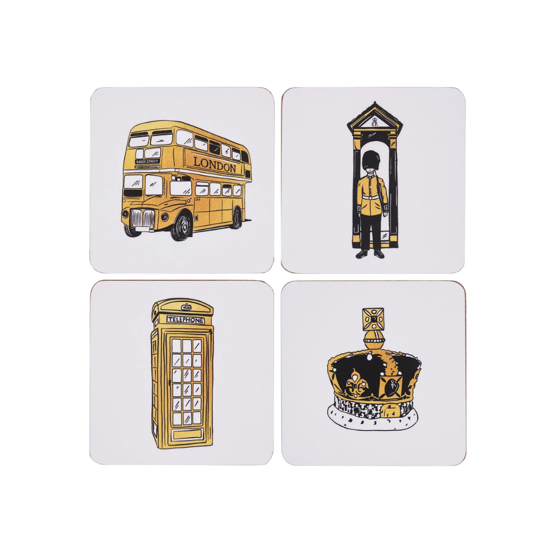 London Icons Set of 4 Coasters