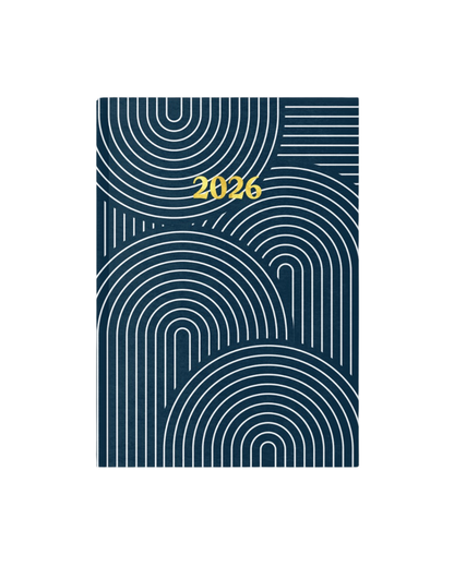 A5 2026 Diary with geometric pattern and gold foil details