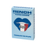 Box of French playing cards with a blue and red design on a white background