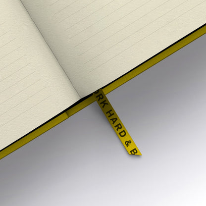 Work Hard Be Nice To People A5 Yellow Lined Notebook
