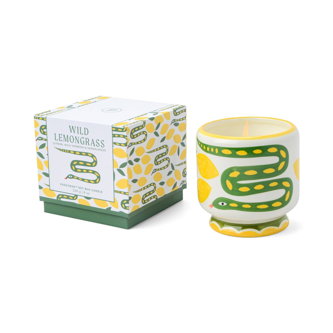 Snake Ceramic Soy Wax Candle - Wild Lemongrass