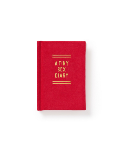 Tiny Sex Diary 7 × 9.5 cm with lined pages and felt hardback cover
