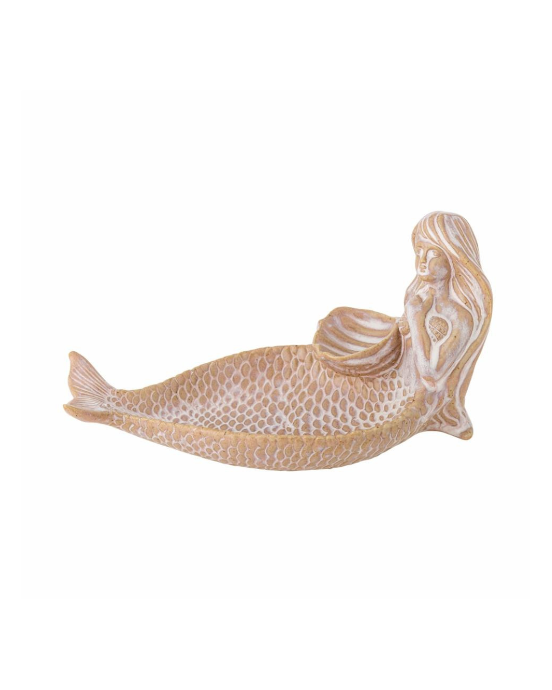Abitha Decorative Bowl Mermaid Shape in rose pink – handcrafted stoneware with unique reactive glaze