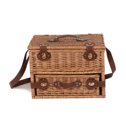 4 Person Green Tweed Drawer Hamper