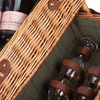 4 Person Green Tweed Drawer Hamper