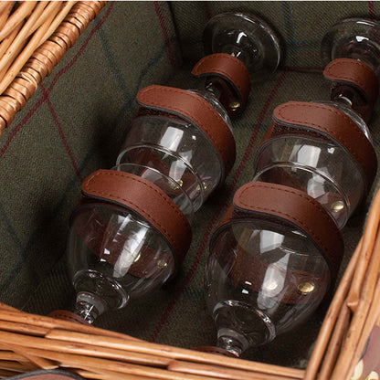 4 Person Green Tweed Drawer Hamper