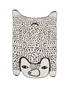 Black and white bear shaped throw in soft brushed cotton