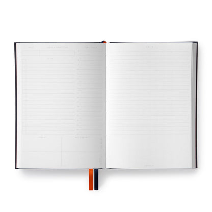 abric Daily Planner B6 in Off Black – daily objectives and notes page layout