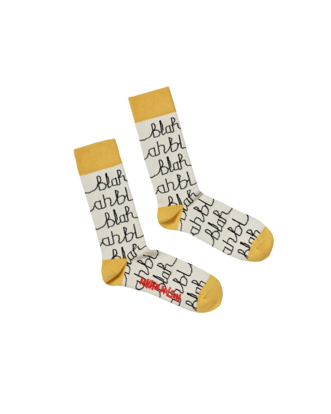 Blah Blah Socks featuring signature print, made from organic combed cotton, soft, durable, and stylish women’s socks, UK sizes 4-7 / US 6-9.